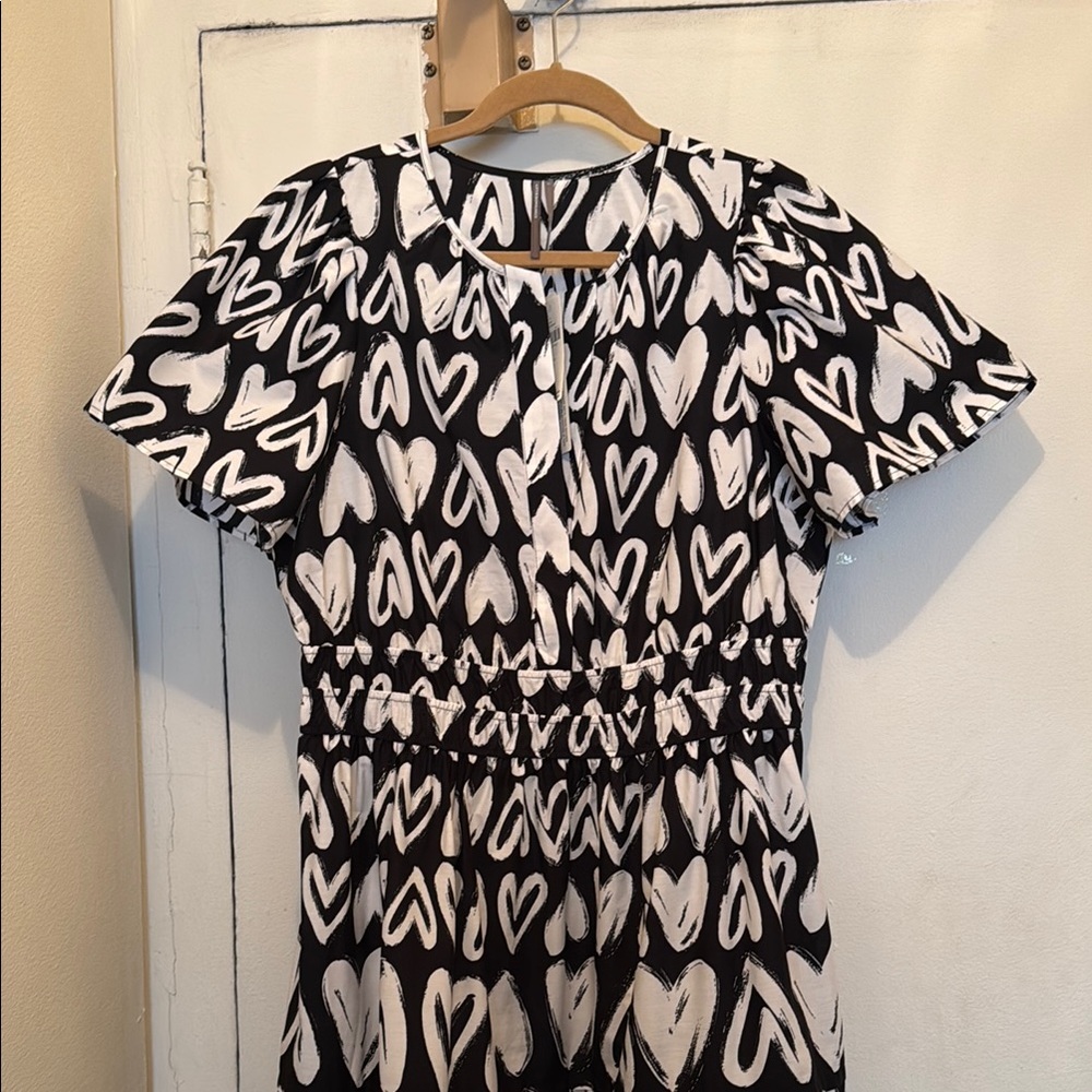 Anthropologie Somerset Maxi Dress Heart Print